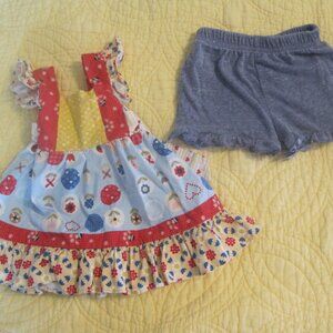 Ricrac & Ruffles Top/Short set